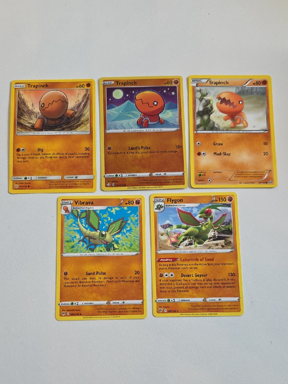 Pokemon Trapinch, Vibrava, And Flygon Card